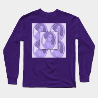 Cameo Overlay Tile Shades of Lavender Long Sleeve T-Shirt